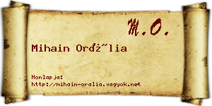 Mihain Orália névjegykártya